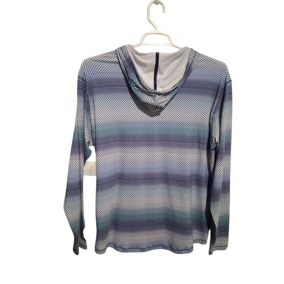 Rowm Mens size Large Striped Thin Active Hoodie  Wicking Recreation Grungecore - Picture 6 of 8